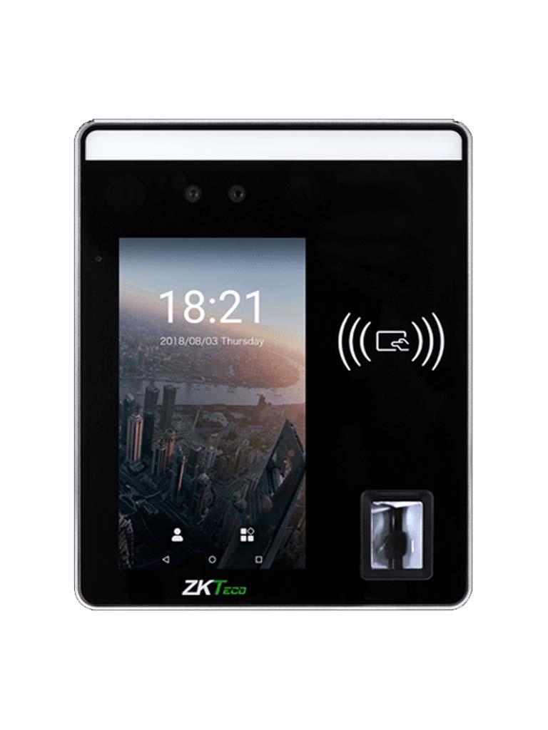 ZKTECO SFH5 Antroid- Control de Acceso y Asistencia Multibiometrico / 10 mil Usuarios / 6 mil Rostros /10 mil Huellas / 10 mil Tarjetas / con Pantalla Touch de 5" / 20 mil Registros / Licencia Bio Access MTD Gratis
