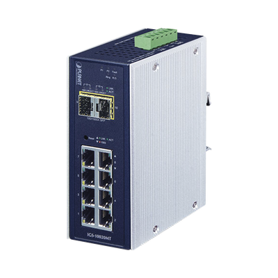 Switch Industrial Administrable Capa 2, 8 Puertos 10/100/1000T, 2 Puertos SFP 1G / 2.5 G BASE X